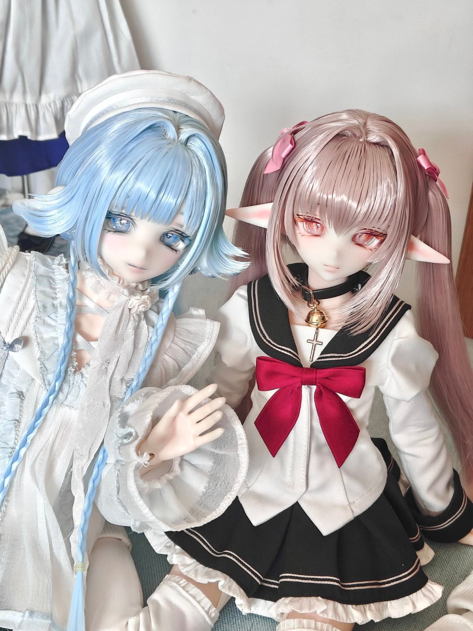 Cocoa ここあ♥ジャンク扱いパーツ取りに…ビスクドールヘッド3Set お客様専用！ヘッドドレス 球体関節人形 ウィッグ ウイッグ ドール