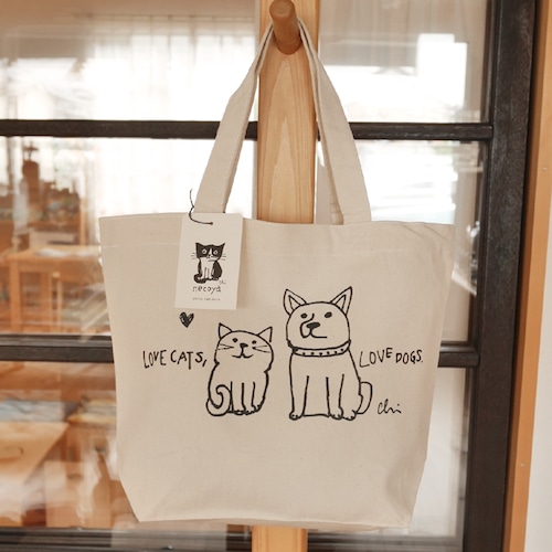 トートバッグ[Love cats, Love dogs.1]Sナチュラル