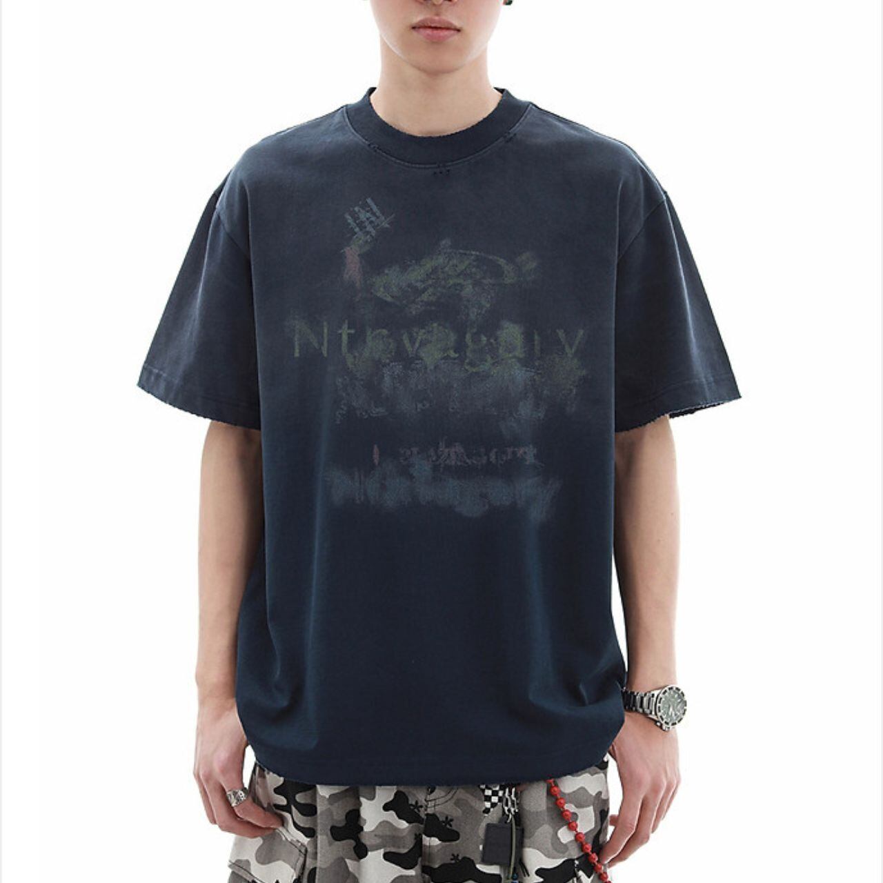 フェードグラフィックダークムードTシャツ 1col   A00040