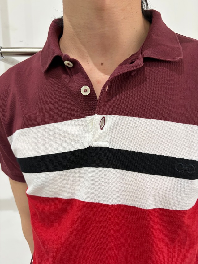 【Salvatore Ferragamo】switching border polo shirt