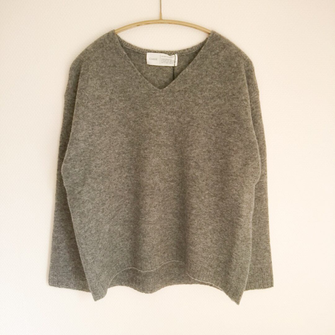 【Yaku Blend Blush Wood】Vネックニット　