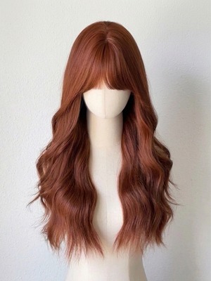 Basic - Orange Brown Wavy Long Wig【商品番号 1102】