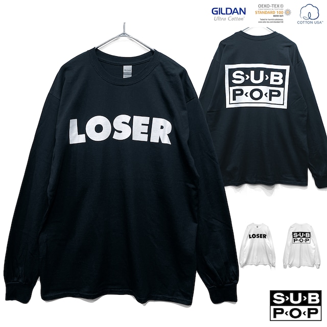 SUB POP 「LOSER 」 【GILDAN USA】長袖　Tシャツ　ロンTオルタナ　ロック　グランジ　バンド　ロック　 　2400-subpop-loser
