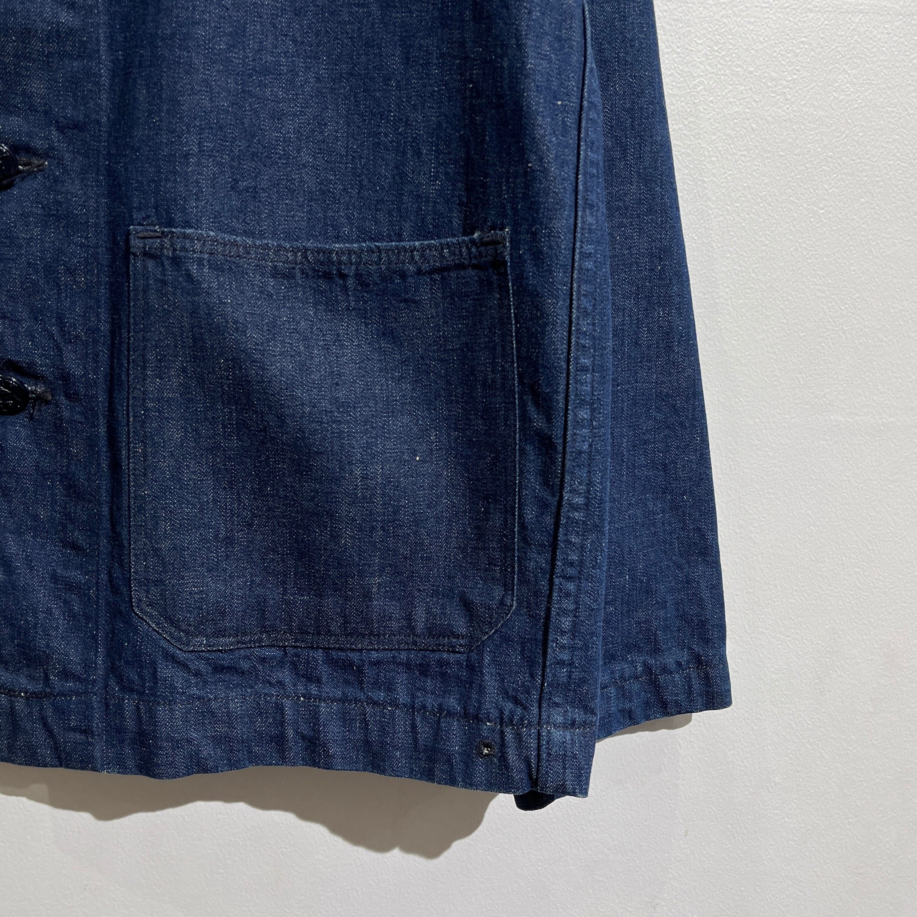40s US NAVY ショールカラー　カバーオール 40s 米軍 U.S.NAVY ショールカラー インディゴ デニム