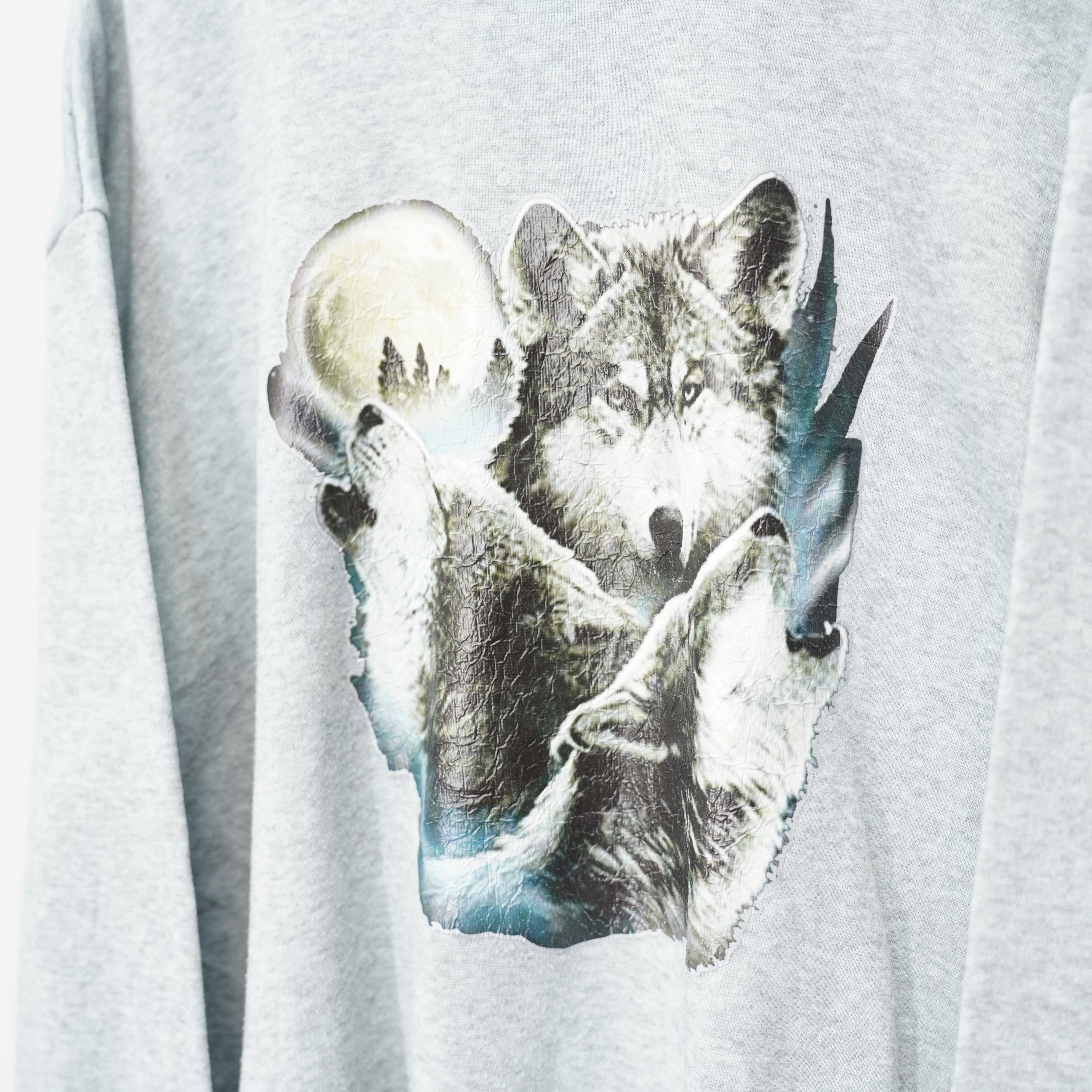 USA VINTAGE WOLF PRINT DESIGN SWEAT SHIRT/アメリカ古着オオカミ