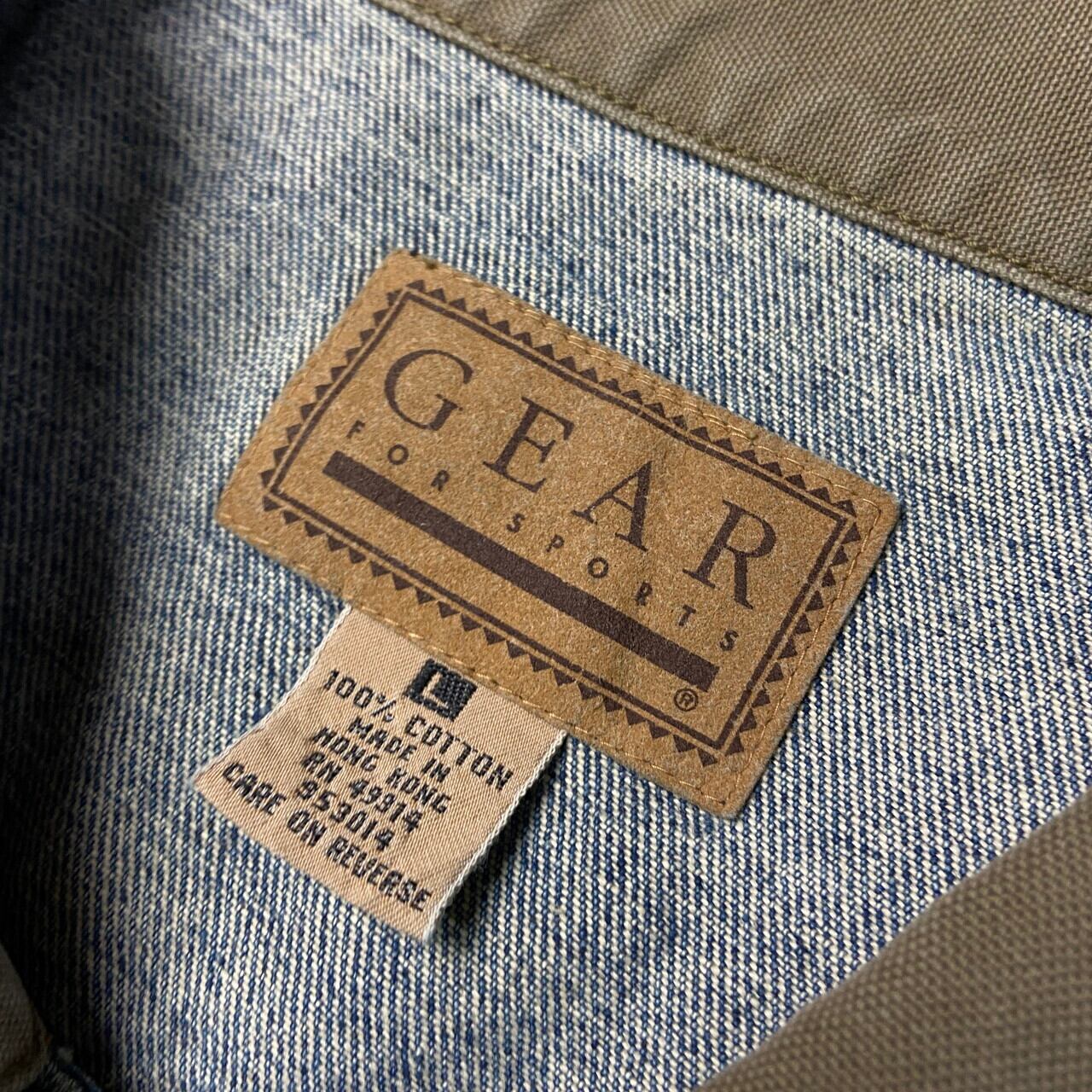 90年代 GEAR FOR SPORTS デニムジャケット 刺繍ロゴ メンズXL相当 古着 90s VINTAGE ヴィンテージ NCHA