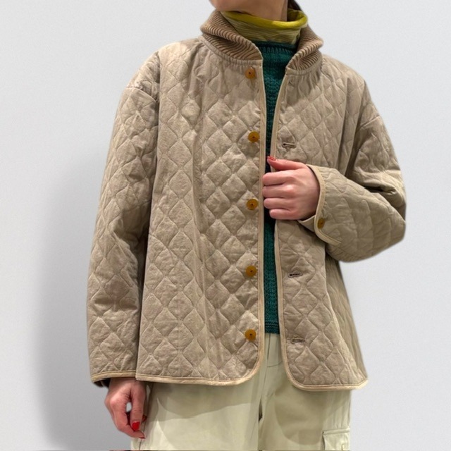 nume cotton hemp padded knit collar blouson