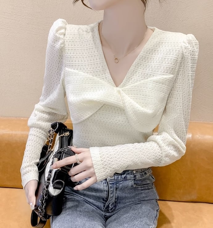 トップス 袖あり 長袖 パフスリーブ Vネック 襟なし スリム リボン ふわふわ 透け感 大人可愛い きれいめ シンプル 上品 おしゃれ お洒落 大人女子 こなれ感 キュート 個性的 モード系 エレガント モダン フォーマル とろみ感 抜け感 フレンチ 無地 春 夏 10代 20代 30代 レディース 女性用 学生 デート お出かけ 女子会 休日 イベント 着回し 普段使い S M L XL 大人カラー モノトーン 春カラー アプリコット