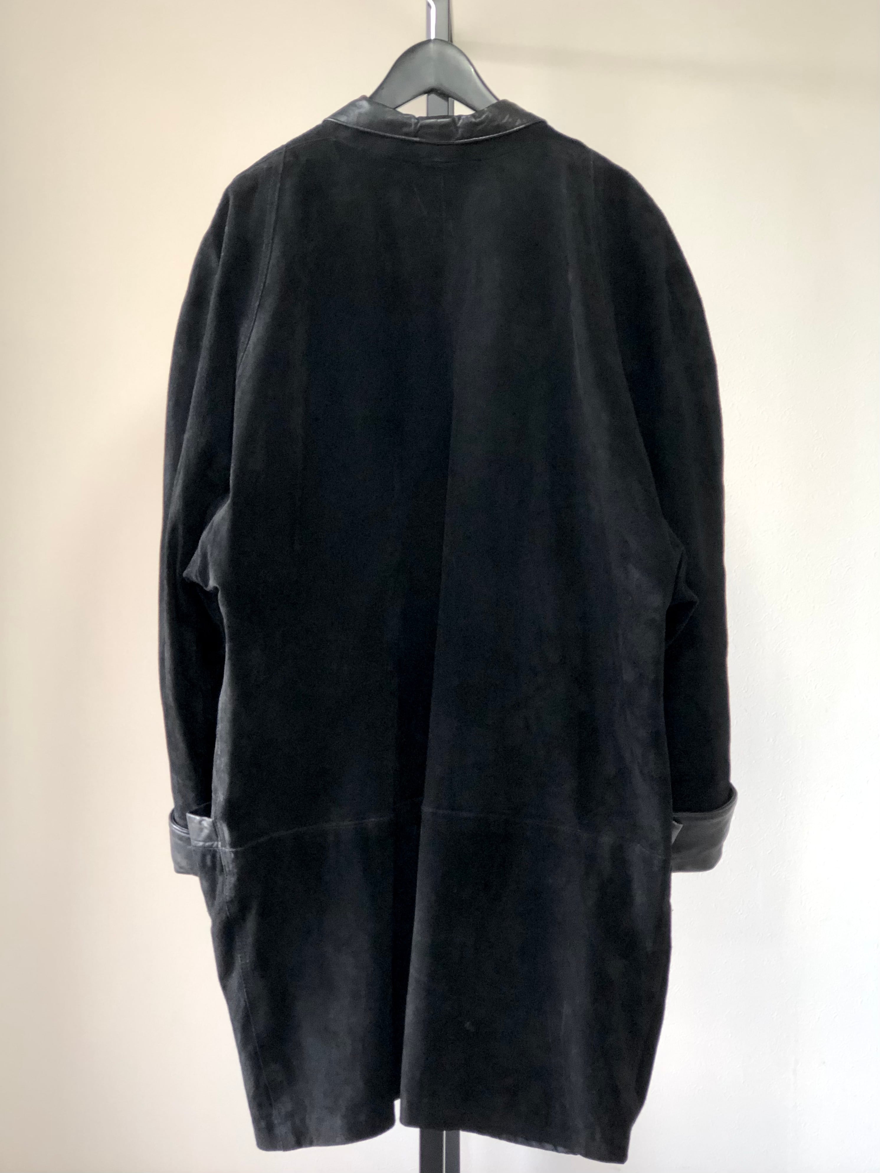 USA suede leather gown half coat