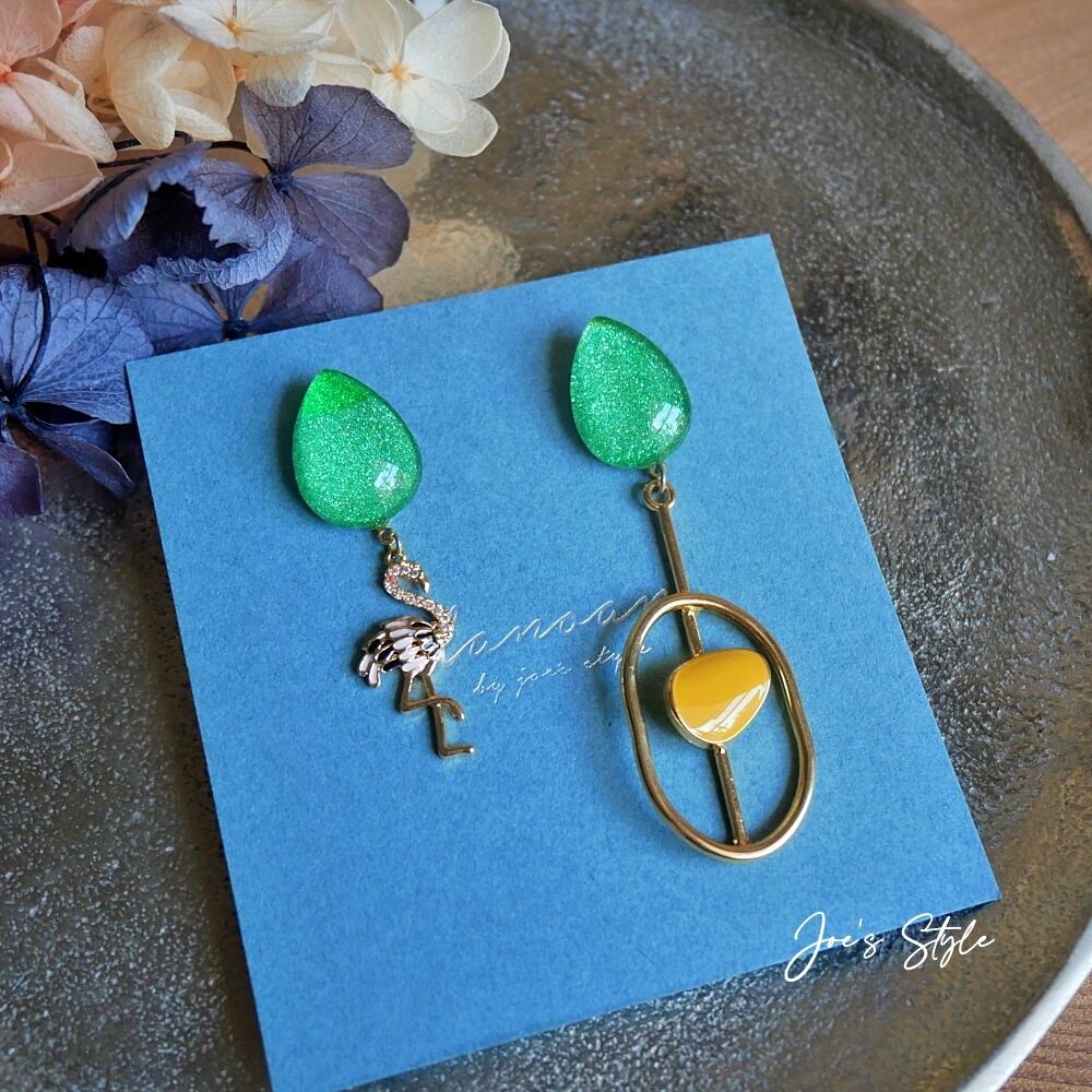 Pierce NO.1-2045″フラミンゴとラメのピアス | Joe's Style