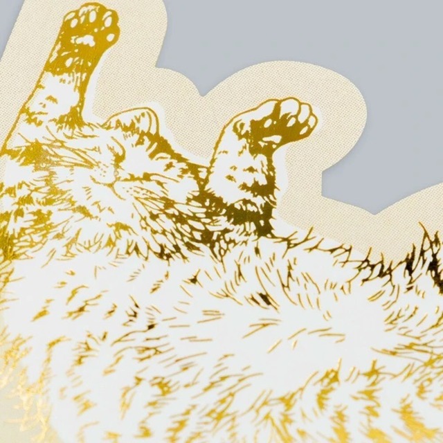 【ROKKAKU】Cat Art Collection ステッカー「sleepy」