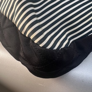 CHANEL シャネル ココマーク ストライプ キャンバス トートバッグ ブラック A-10149