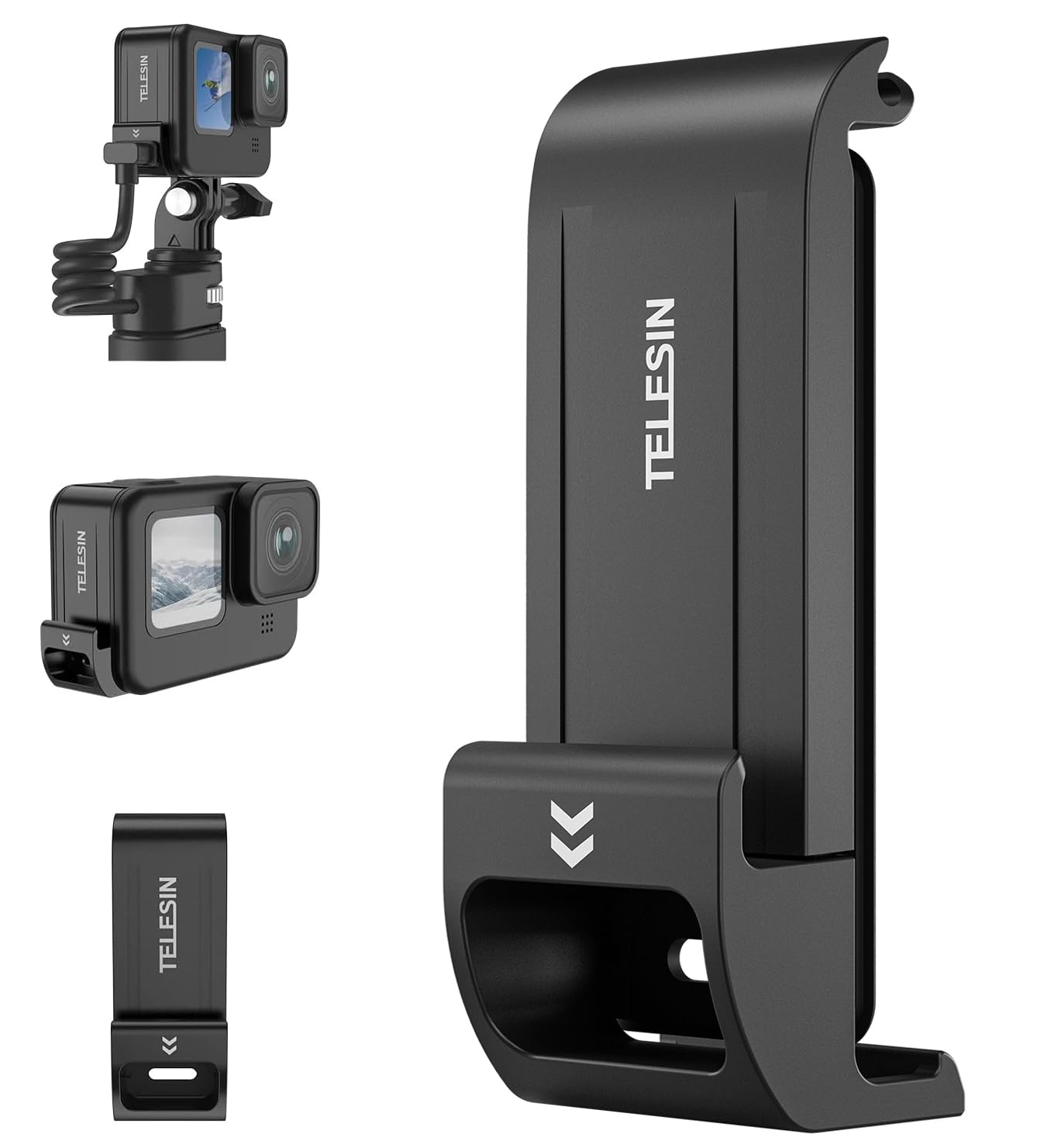 【努力特価】TELESIN Gopro Hero 13 12 11 10 9 用 バッテリーカバー 防雨 防雪 USB Type C 充電ポート クイック取り外し バッテリー蓋 撮影 アクションカメラ アクセサリー