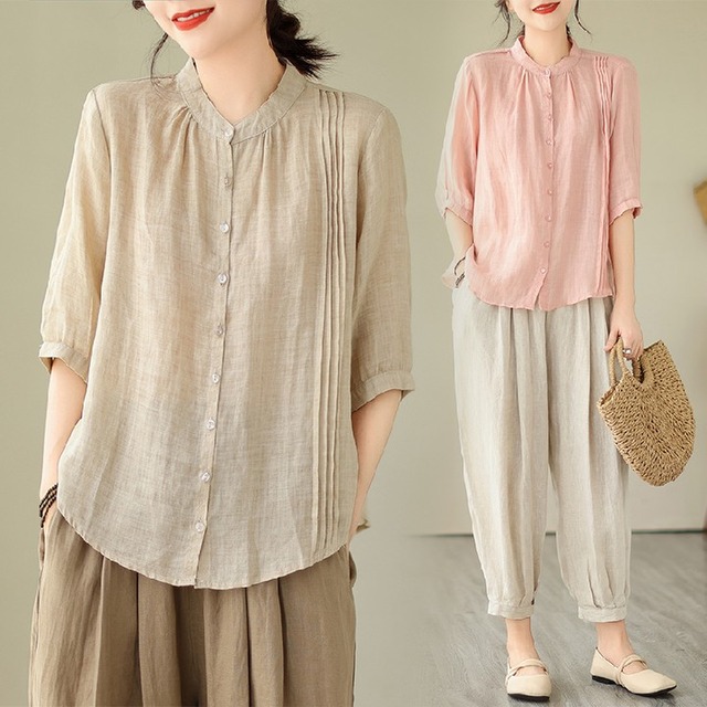 初回送料無料　新作レディースファッション　カジュアル　シャツ上着　ワイドパンツ　上下2点セット