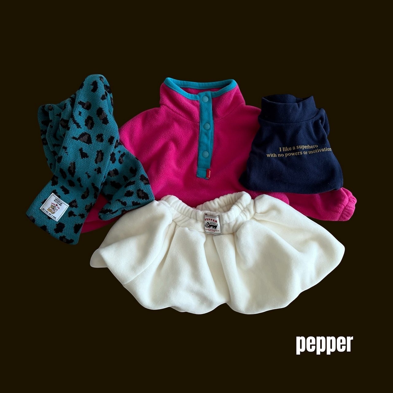 ペッパー / PEPPER / レオパードマフラー / 韓国子供服 / キッズ / 26winter〖取寄〗*FREE*
