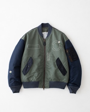 my beautiful landlet NYLON MA-1 BLOUSON - embroidery MULTI