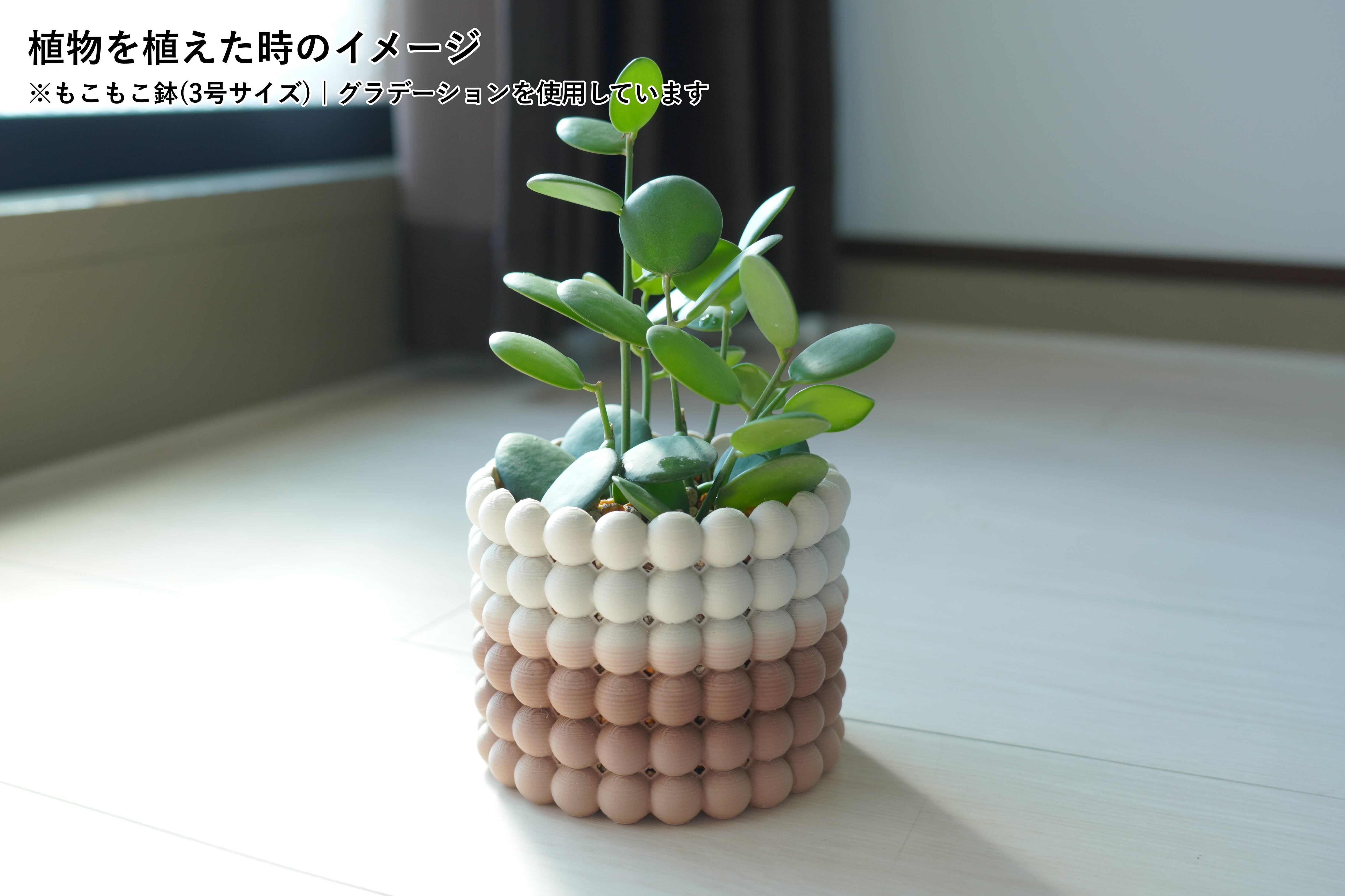 もこもこ鉢(3号サイズ)｜抹茶グリーン | みどりのグリーンSHOP