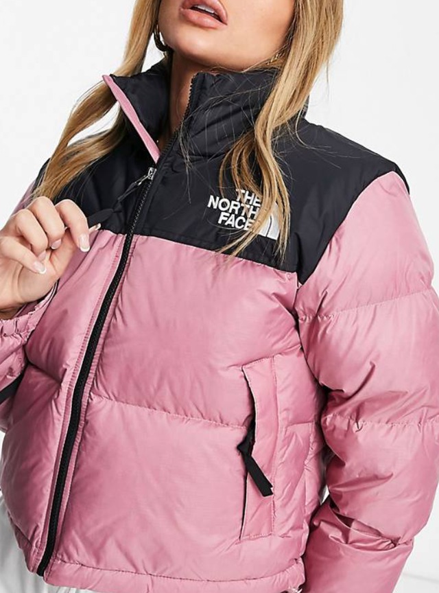 The North Face】日本未展開 Nuptse cropped jacket in pink | Just Holiday