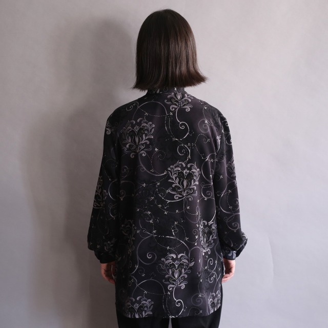 mad black piping detail l/s band collar shirt