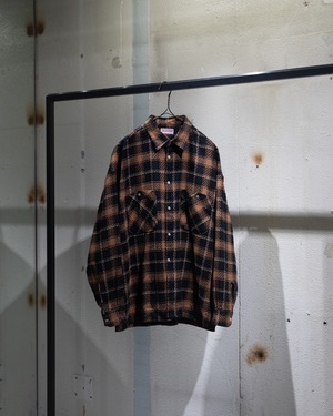1980s~ vintage check patterned wool shirt / From FRANCE