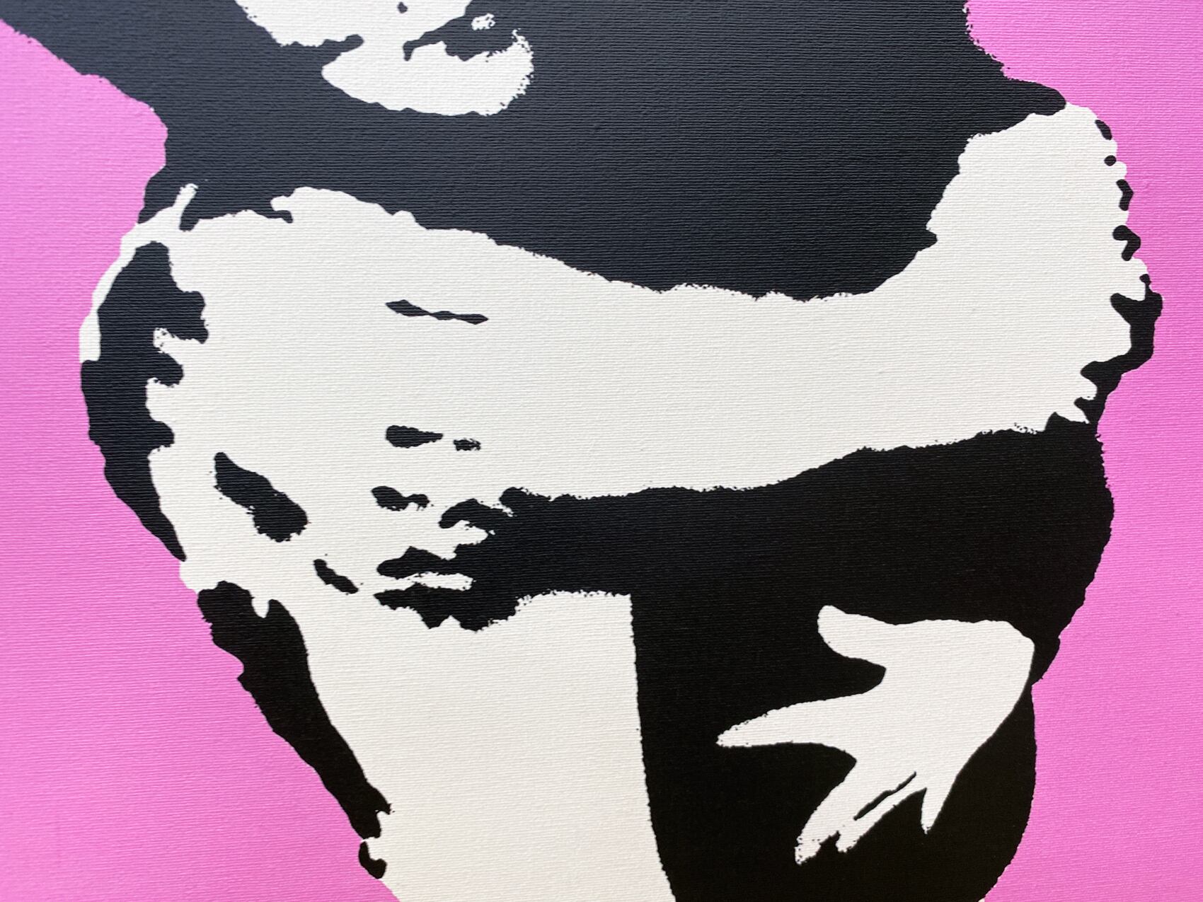 バンクシー「ボム ラバー/Bomb Lover」展示用フック付きキャンバス