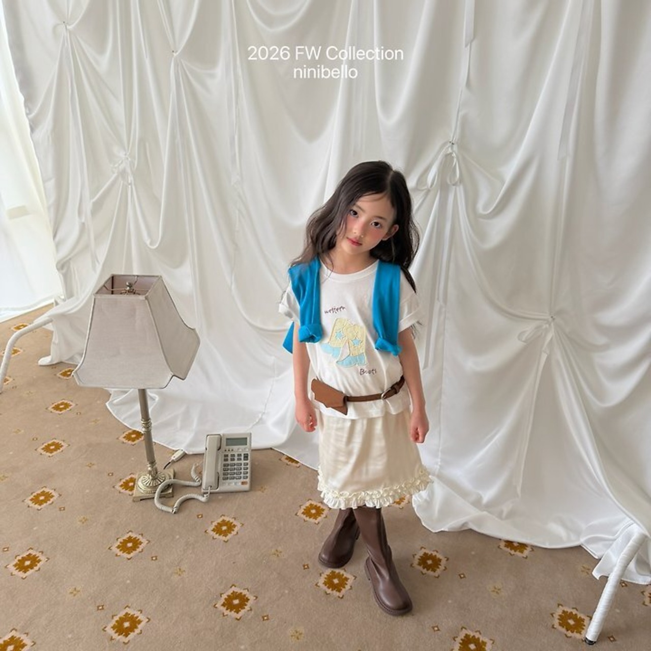 韓国子供服 / ninibello / Miko Satin Skirt  / スカート *XS~XXL*