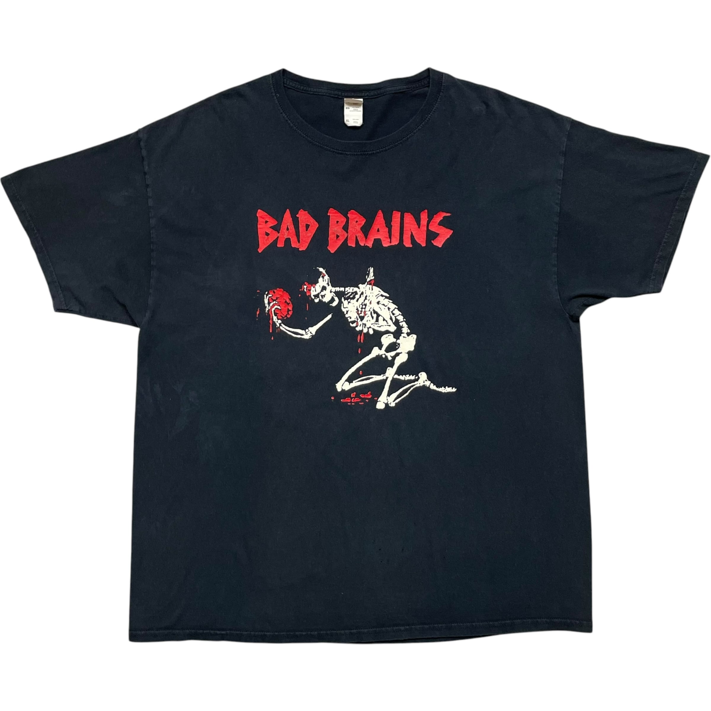 《XL》 FRUIT OF THE ROOM フルーツオブザルーム Tシャツ BAD BRAINS ブラック フェード ダメージ プリントデザイン no.10544