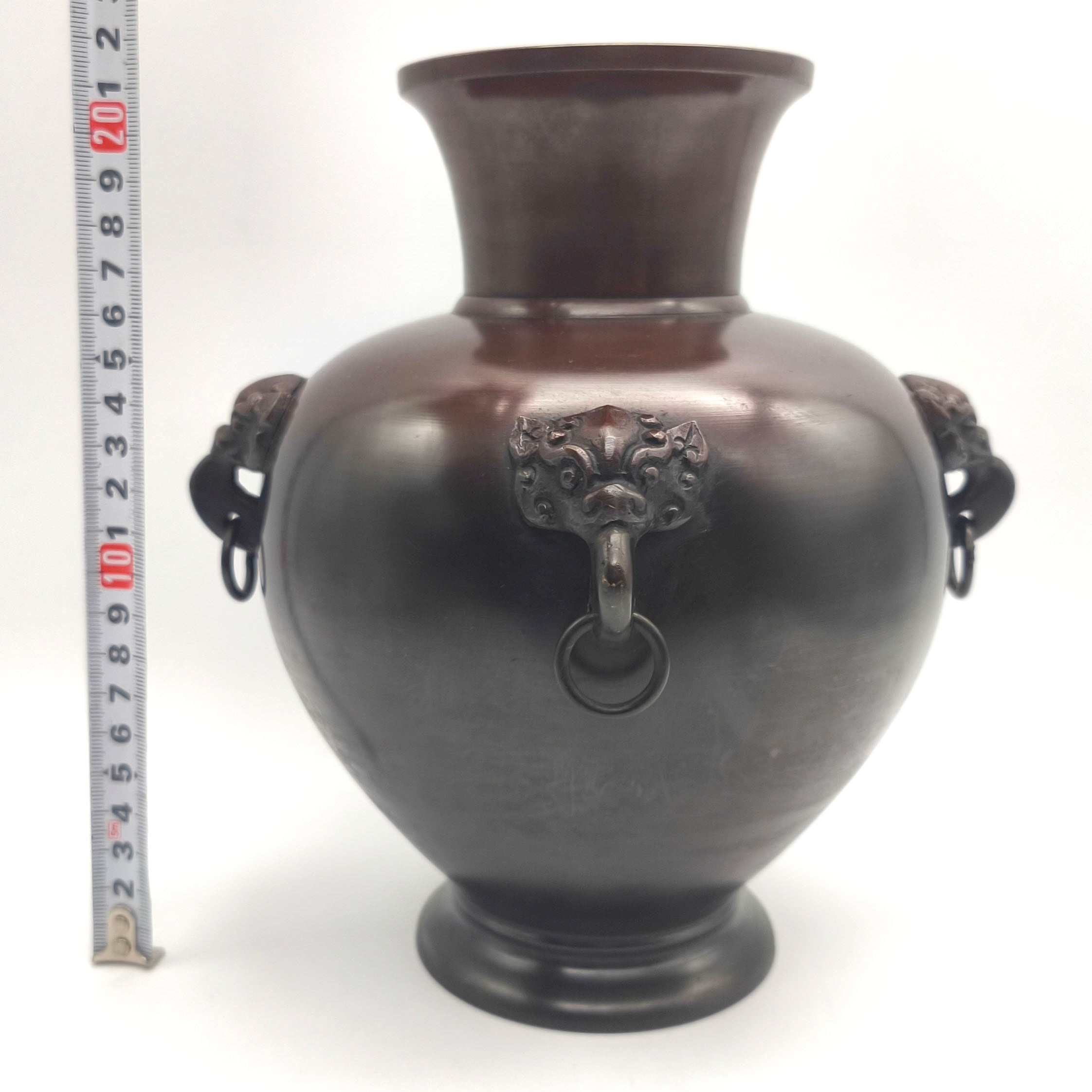 瑞峰・銅製花器・花瓶・壺・フラワーベース・No.260424-42・梱包サイズ