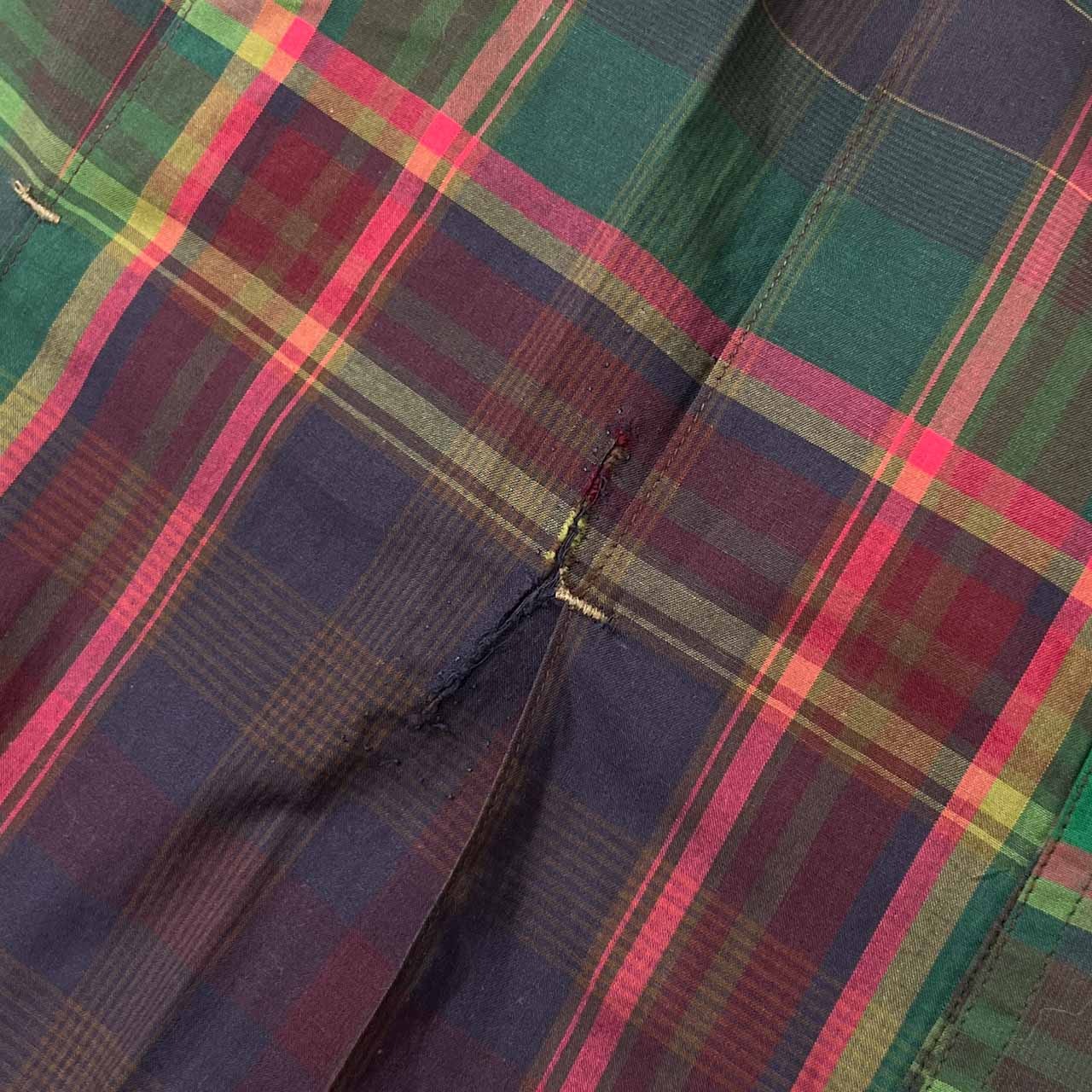 80s RUSTLER ラスラー X-LONG TAILS チェック 長袖 ウエスタンシャツ 171/2 /34/35 /マルチ メンズ/ビンテージ