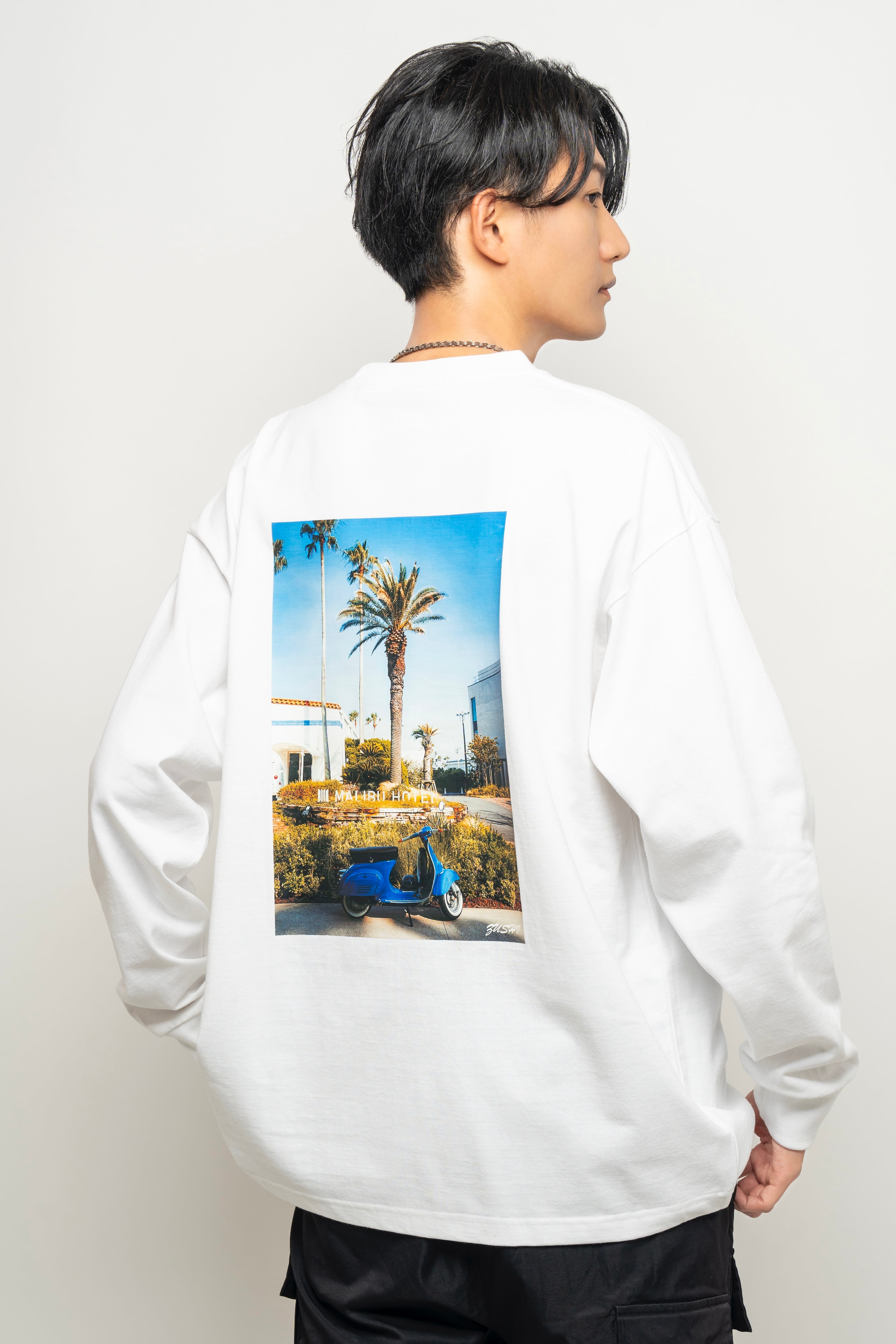 Zushi White Long-sleeve T-shirt MEN | ShonanChillTime