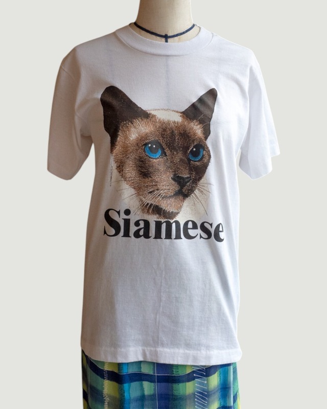 【古着】90’ｓ　シャム猫プリントT