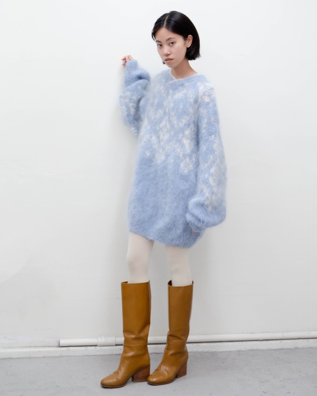 1980s oversized nordic knitting mohair sweater