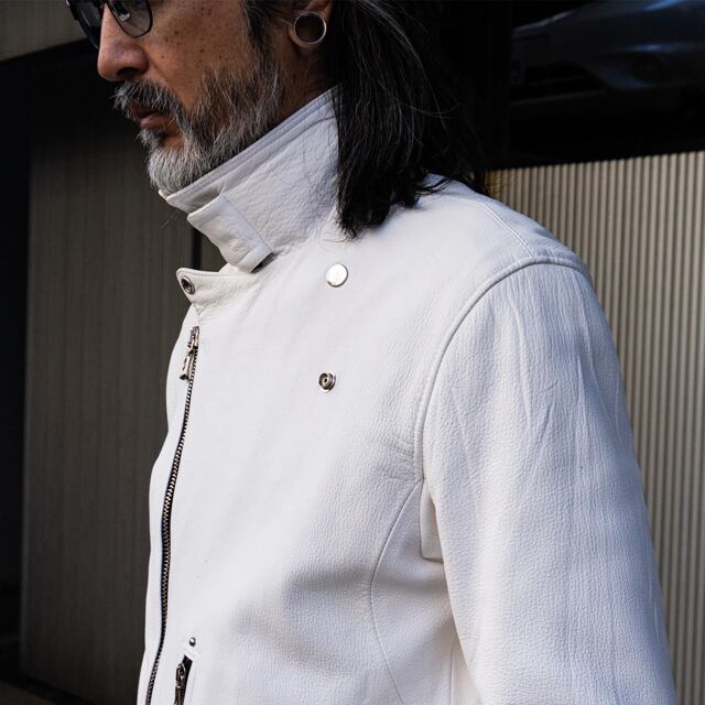 STRUM ストラム RIDERS JACKET ライダースジャケット】HI-FLYER/白鞣し