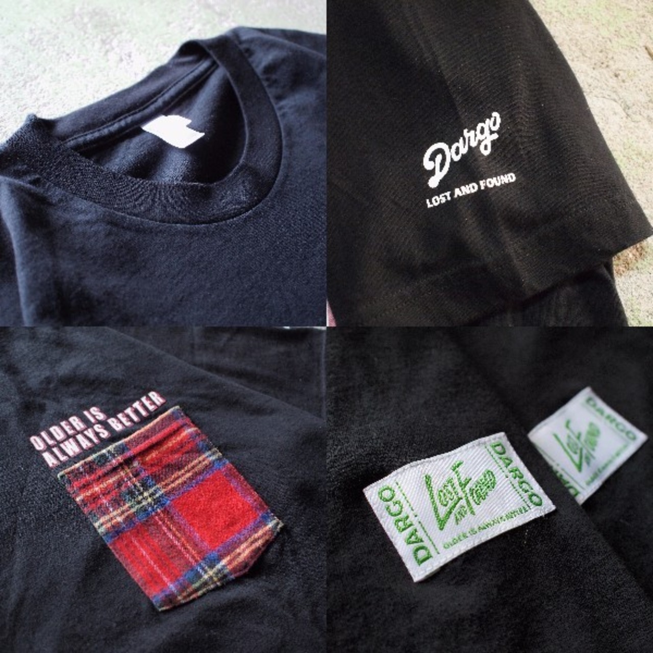 【LOST AND FOUND】"Bean Check" Remake Pocket T-shirt (BLACK)