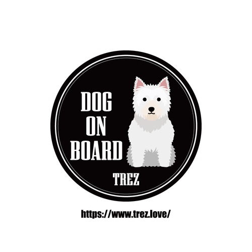 全8色 名前入り DOG ON BOARD ウエストハイランドホワイトテリア ポップアート ステッカー