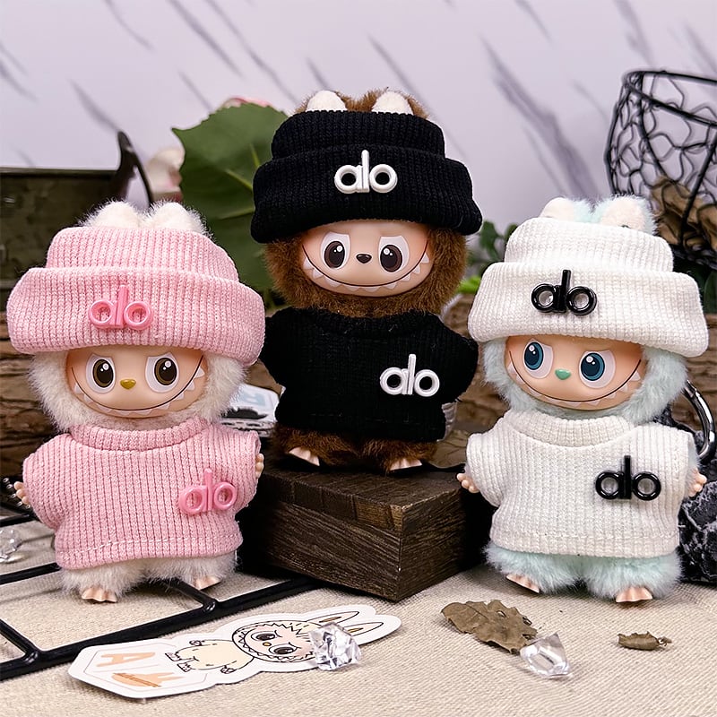 【3色展開で選べる】ゆるかわラブブの毎日コーデ♪ labubu 4.0 10cm用 おしゃれ カジュアルコーデ 可愛い