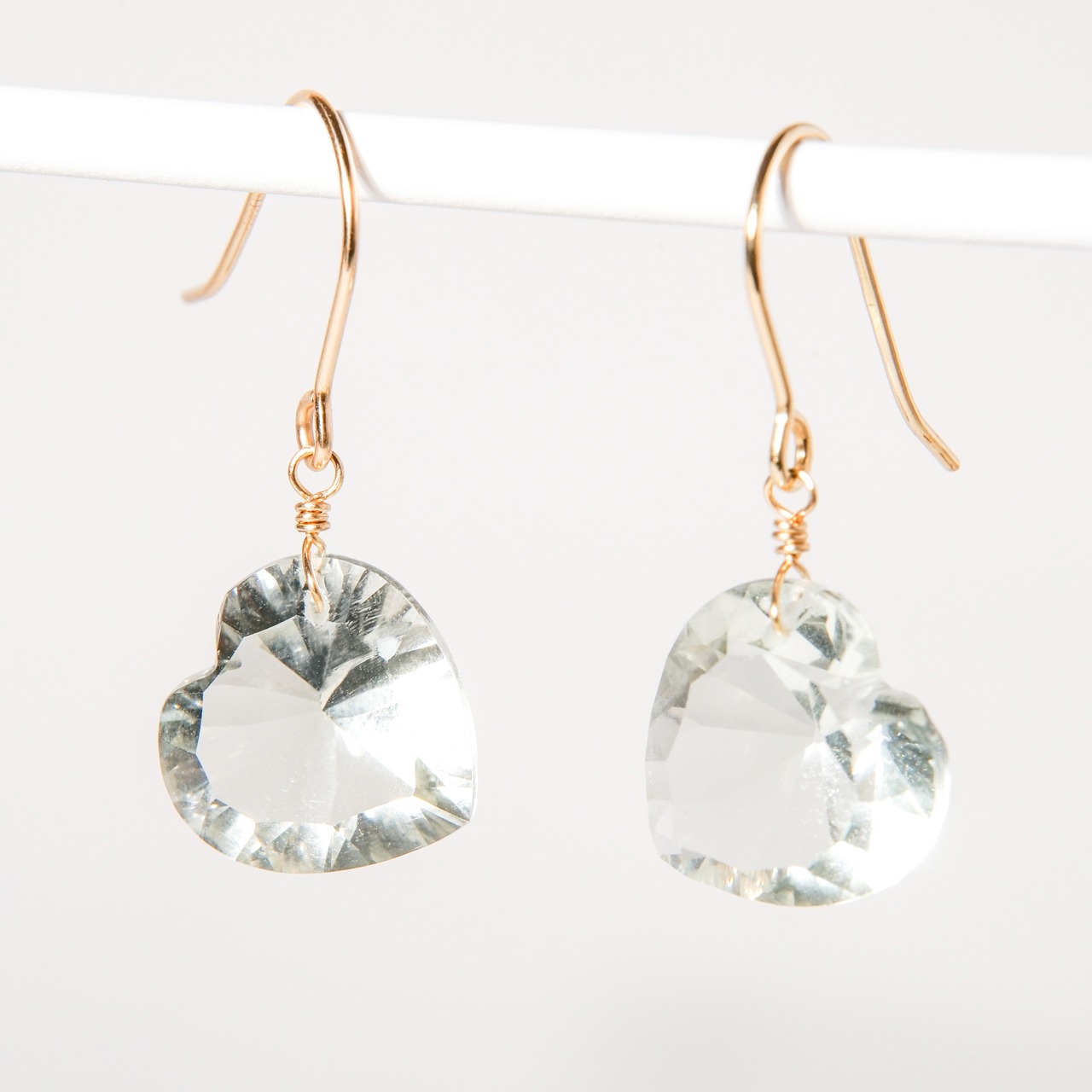 【グリーンアメシスト】ハート ピアス・イヤリング