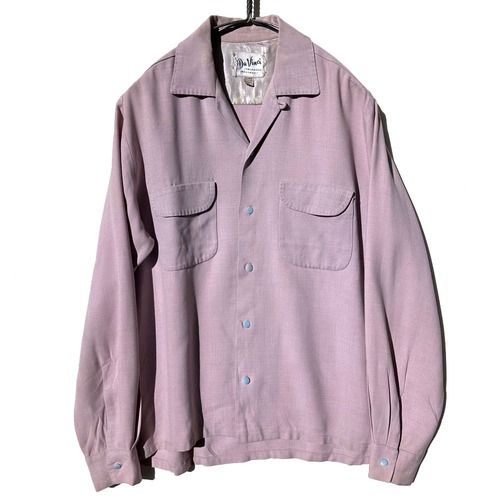 [Da Vinci - California] Vintage Rayon Gabardine Open Collar Shirt [1960s-] Vintage Rayon Shirt