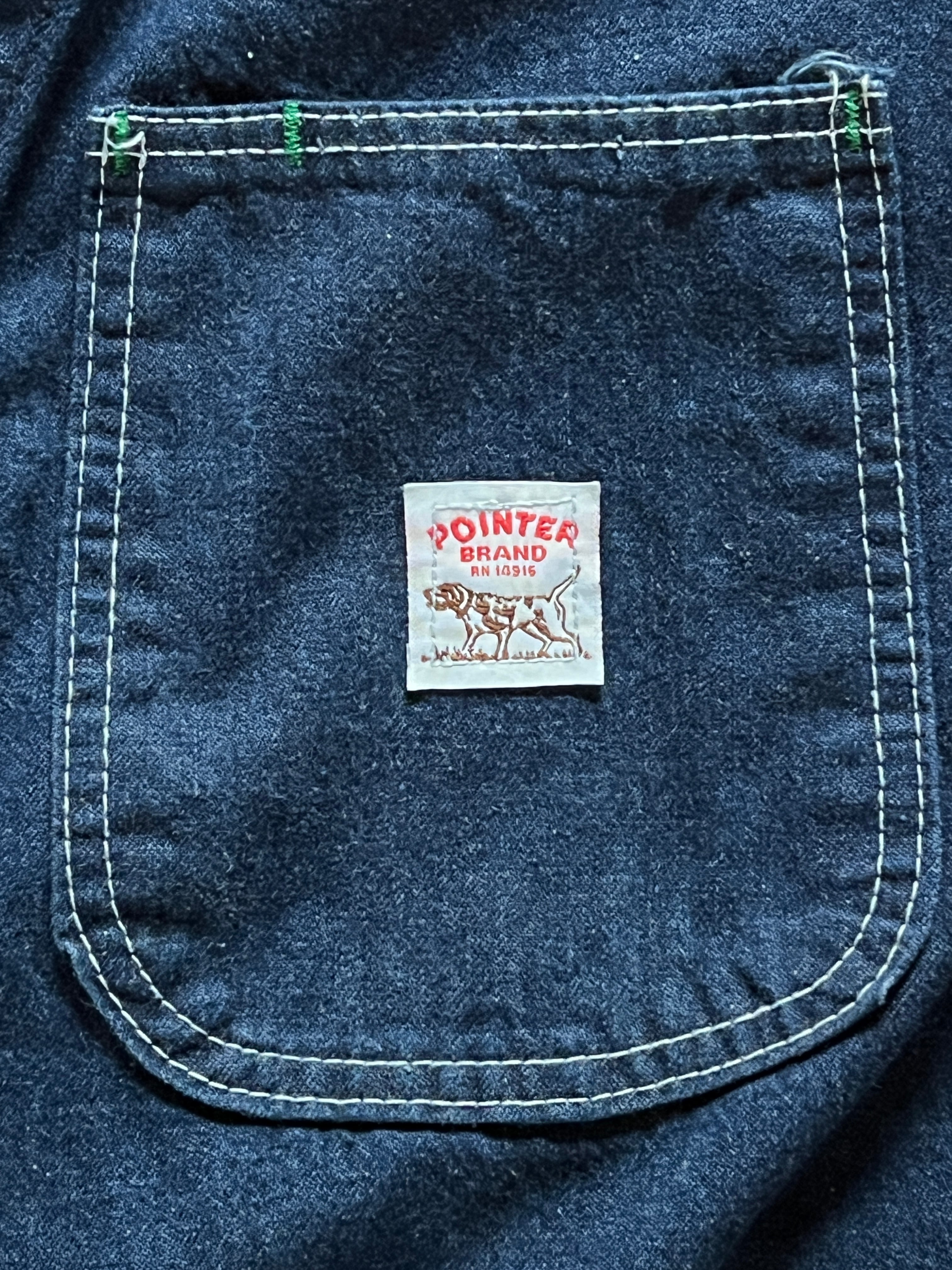70's〜 POINTER デニムオールインワン 良雰囲気 実寸 31×30 位 70's〜 POINTER デニムオールインワン 濃紺 実寸(39×28位) | Garage