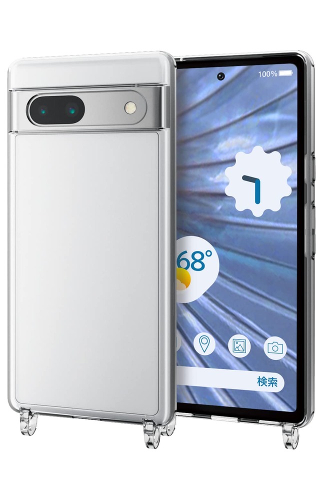 エレコム Google Pixel 7a ケース ショルダーストラップホール付き 肩掛け 透明 耐衝撃 [好みのストラップと組み合わせ可能] クリア PM-P231HVCKSHCR