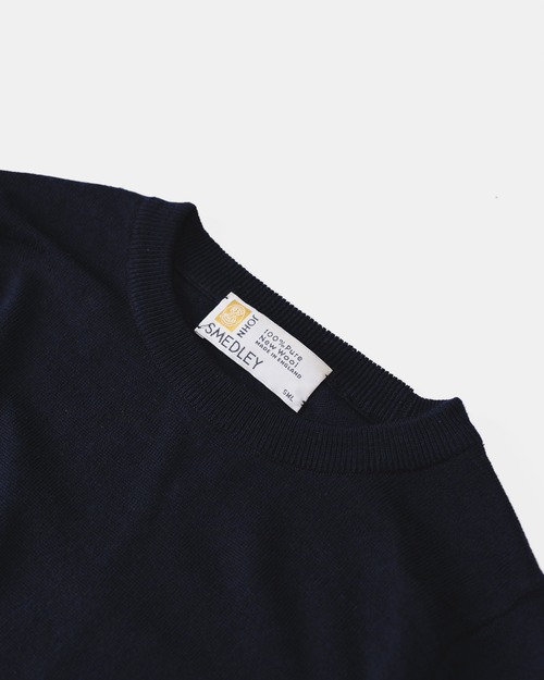 [1980s-1990s] "JOHN SMEDLEY" Pure New Wool Middle Gauge Crew Neck Knit (Made in England)