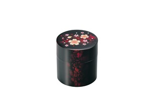 36-4207 茶筒 べっ甲 福桜 Tea Canister w Cherry Tree BEKKO Coating