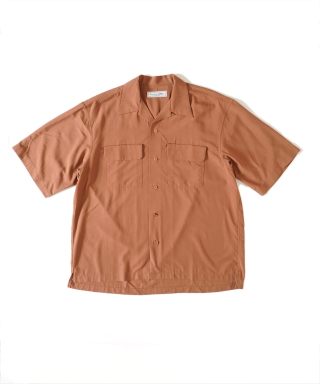 UNIVERSAL PRODUCTS/241-60306 OPEN COLLOR S/S SHIRTS(BROWN)