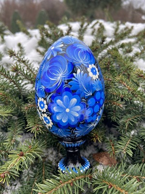 プィサンカ・スタンド付き（イースター・エッグ）13 cm（ホロベッツ作）