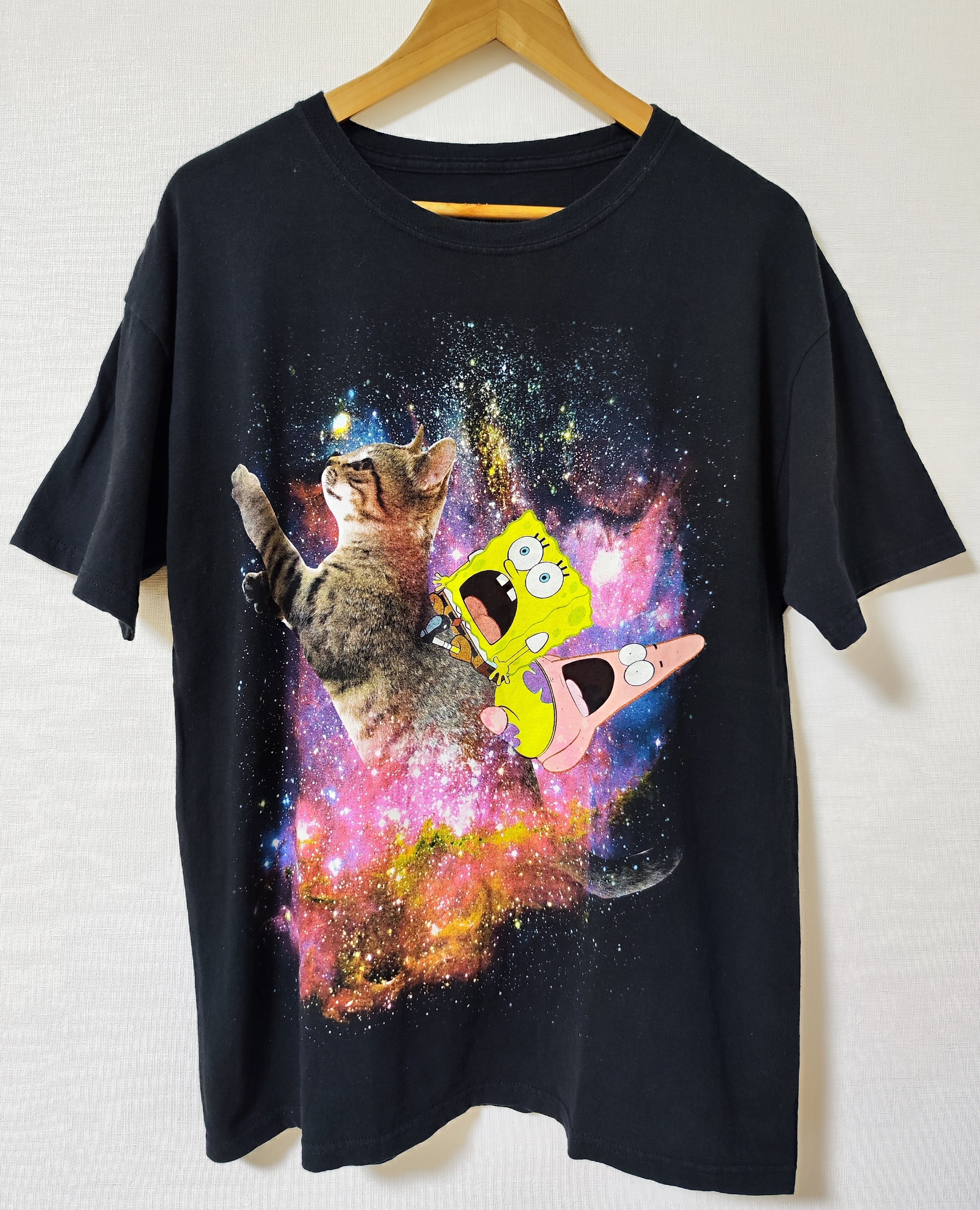 スポンジボブとネコ Tシャツ | 古着屋 Glitter's