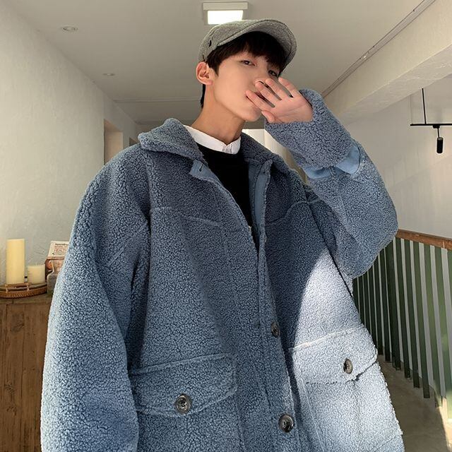 グレー レザー ボアジャケット セール】 ボア カラー ブルゾン （レザーブルゾン・ジャケット