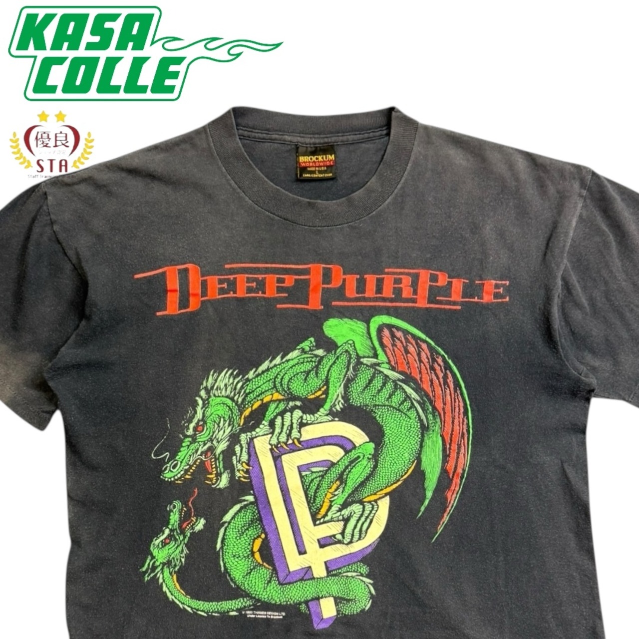 【DEEP PURPLE】ディープパープル "WORLD TOUR 93-94" vintage Tシャツ バンT  90's USA製 BROCKUMタグ L