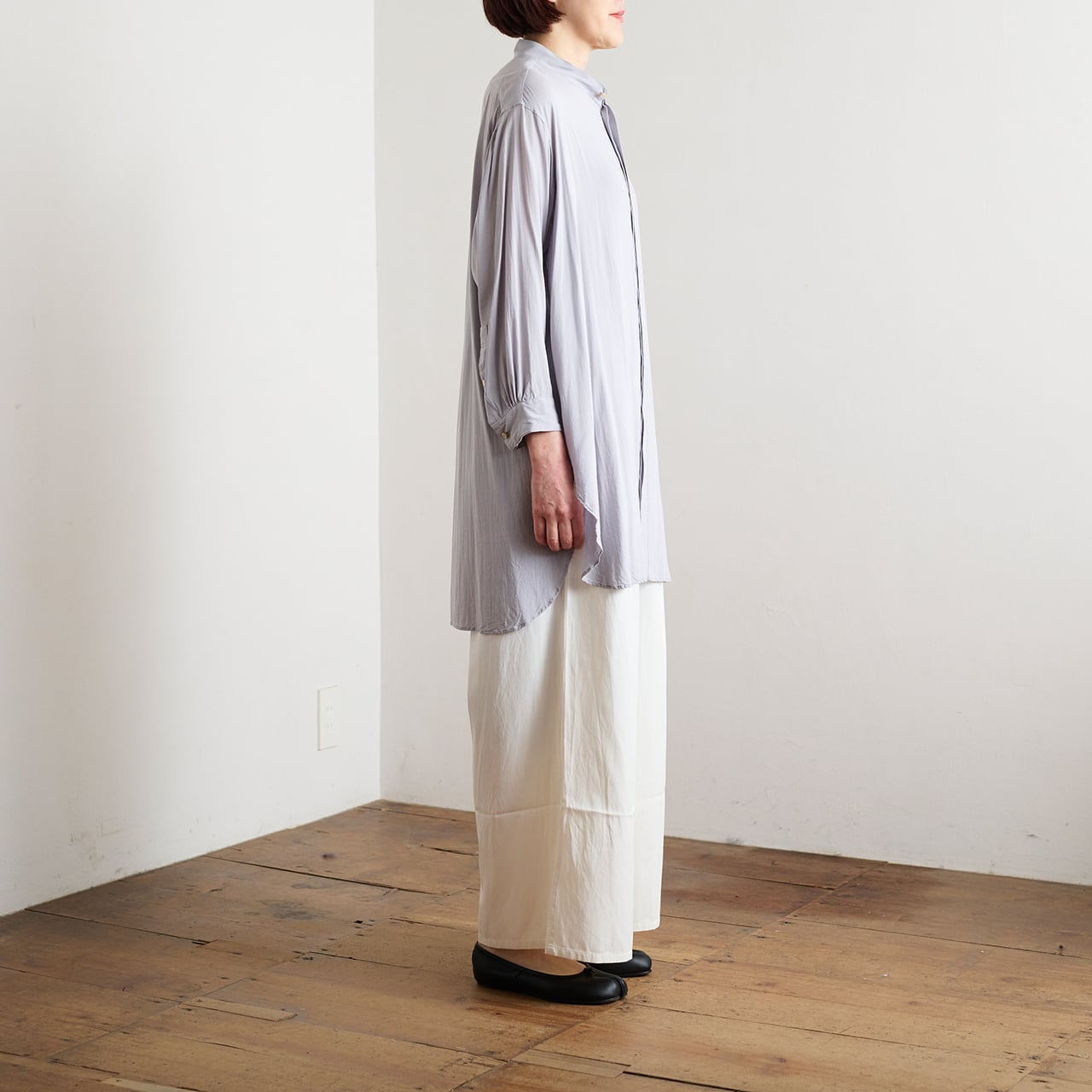 30%off】suzuki takayuki スズキタカユキ roomy shirt pale ash blue
