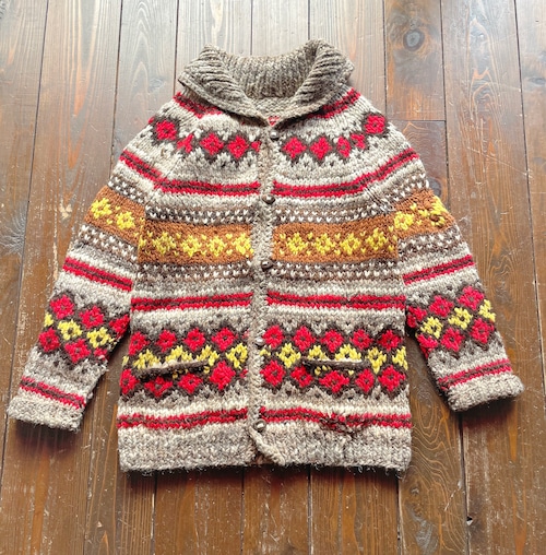 70s Hand Made Cowichan Knit Sweater Size about S-M