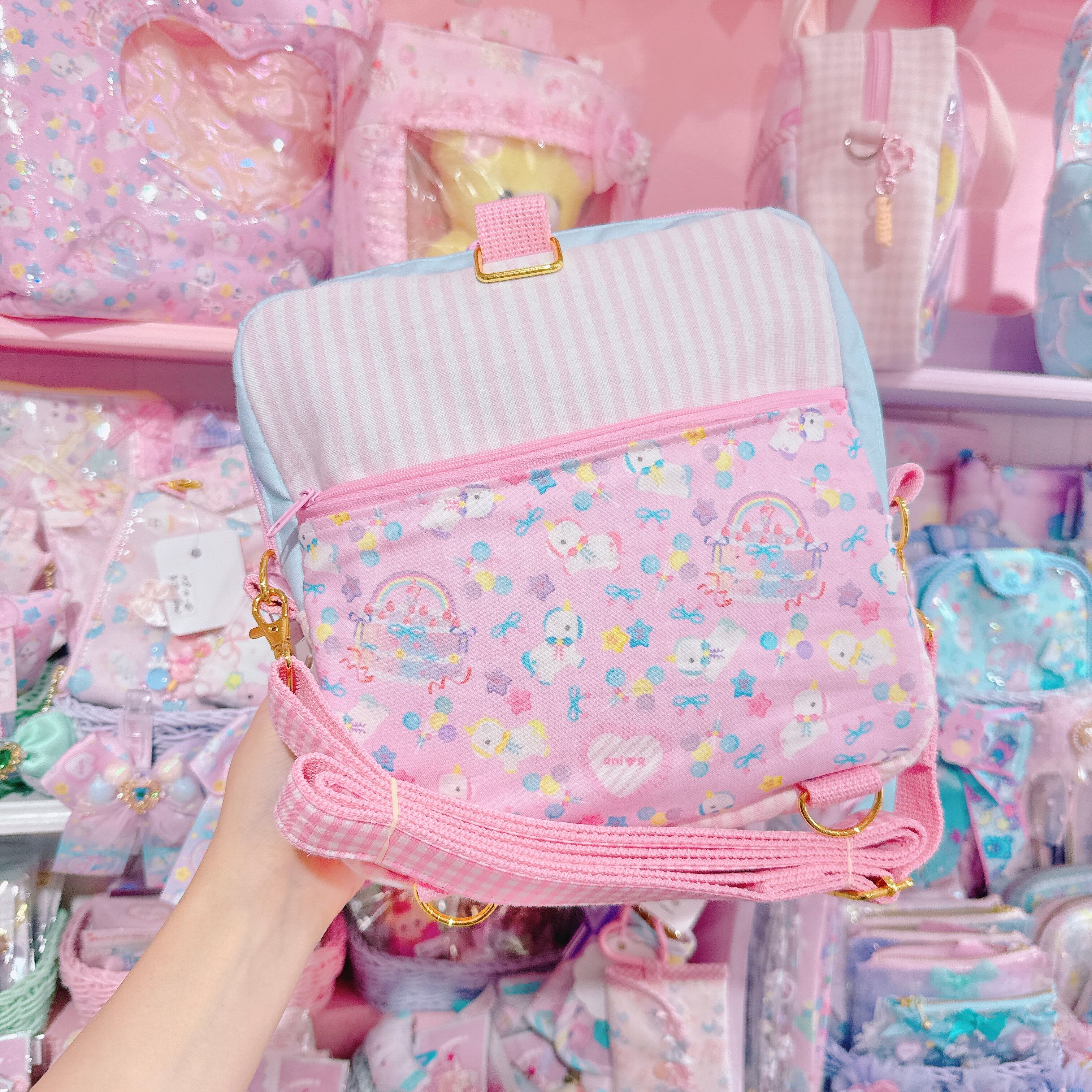 【F1】75-6ダブルファスナーぬいぐるみ2wayリュック＆ショルダーバッグ